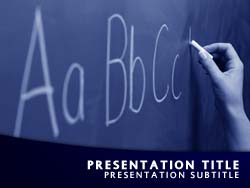 Teacher Writing Alphabet Title Master slide design