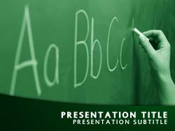 Teacher Writing Alphabet Title Master slide design