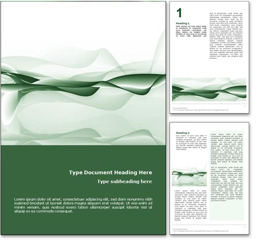 Royalty Free Abstract Ocean Microsoft Word Template In Green